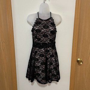 Black and Pink Lace Dress (Small)